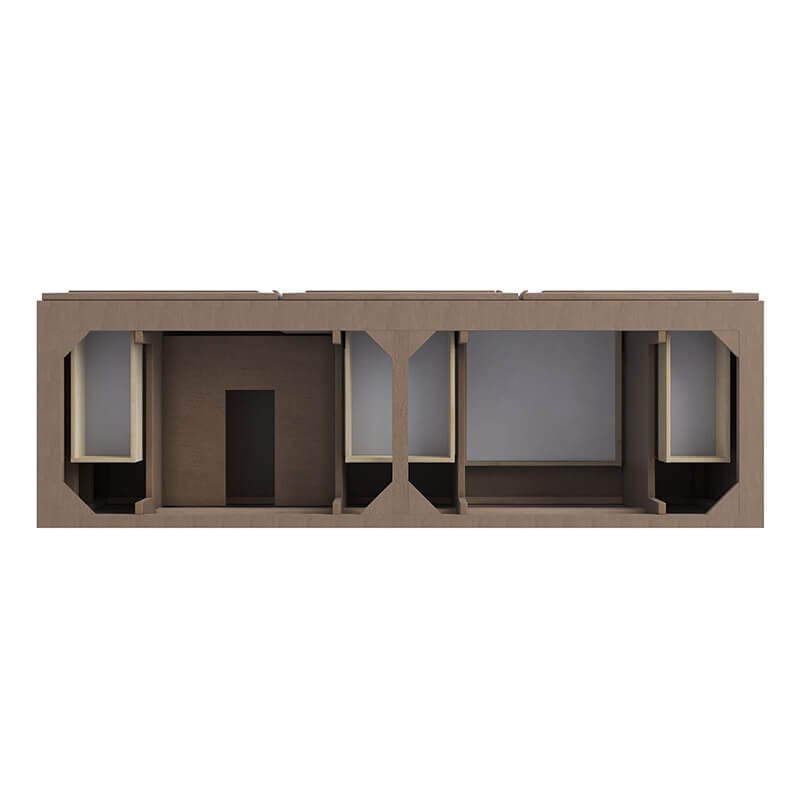 Portland 72 Inch Double Vanity in Whitewashed Walnut Top View