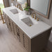 Portland 72 Inch Double Vanity in Whitewashed Walnut With White Zeus Silestone Top