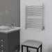 Radiant Hardwired Curved Towel Warmer Polished Stainless Front Side View Application