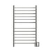 Radiant Large Hardwired Curved 12 Bar Towel Warmer Brushed Stainless Dual Gang Plate Front View