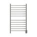 Radiant Large Hardwired Curved 12 Bar Towel Warmer Brushed Stainless Hardwired Front View