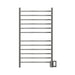 Radiant Large Hardwired Curved 12 Bar Towel Warmer Polished Stainless Dual Gang Plate Front View