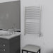 Radiant Large Hardwired Curved Towel Warmer Brushed Stainless Dual Gang Plate Side View