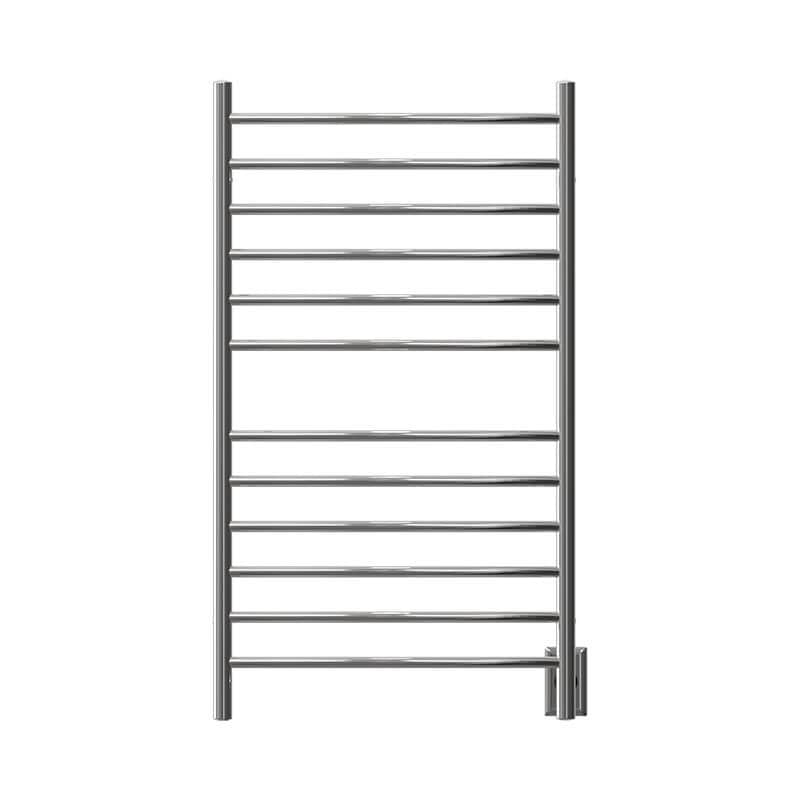 Radiant Large Hardwired Curved Towel Warmer Polished Stainless Hardwired Front View