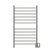 Radiant Large Straight 12 Bar Towel Warmer Brushed Stainless Double Gang Plate Front View