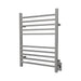 Radiant Square 10 Bar Towel Warmer Brushed Stainless Hardwired Side View