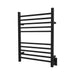 Radiant Square 10 Bar Towel Warmer Matte Black Hardwired Side View