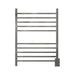 Radiant Square 10 Bar Towel Warmer Polished Stainless Hardwired Front View