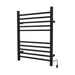 Radiant Square Towel Warmer Matte Black Plug in Side View
