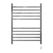 Radiant Square Towel Warmer Polished Stainless Plug in Front View