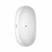 Rebecca 60 Inch Freestanding Acrylic White Bathtub With Brushed Nickel Trim Top View