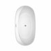 Rebecca 60 Inch Freestanding Acrylic White Bathtub With Polished Chrome Trim and Matte Black Faucet Top View