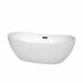 Rebecca 65" Freestanding Acrylic White Bathtub With Matte Black Trim No Faucet Top Front View