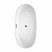 Rebecca 65 Inch Freestanding Acrylic White Bathtub With Matte Black Trim No Faucet Top View