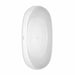 Rebecca 65 Inch Freestanding Acrylic White Bathtub With Shiny White Trim and Matte Black Faucet Top View