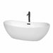 Rebecca 70" Freestanding Acrylic White Bathtub With Matte Black Trim Top Front View