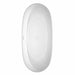 Rebecca 70 Inch Freestanding Acrylic White Bathtub With Shiny White Trim and Brushed Gold Faucet Top View