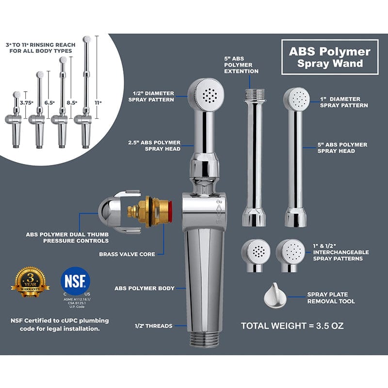 rinseworks aquaus 360 handheld abs polymer bidet for toilet nsf certified