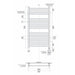 Romano 19.5 X 37 Towel Warmer Diagram and Measurement