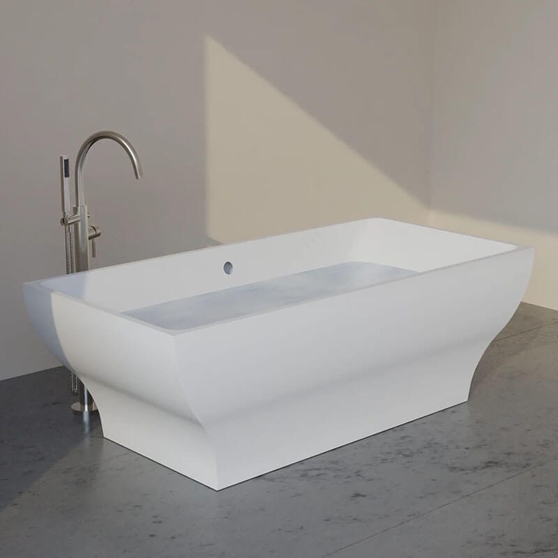 Roshelle R6632 66 x 32 inch Freestanding Acrylic Soaker Tub Chrome Floor Mounted Faucet