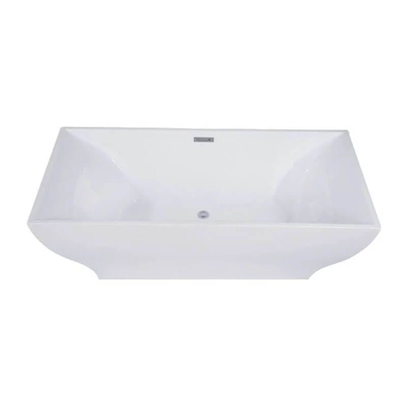 Roshelle R6632 66 x 32 inch Freestanding Acrylic Soaker Tub Drain Overflow