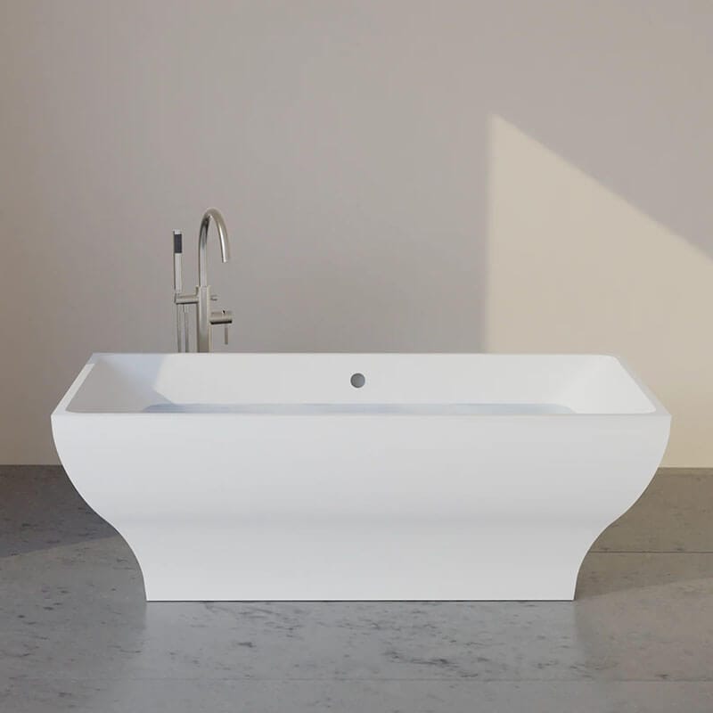 Roshelle R6632 66 x 32 inch Freestanding Acrylic Soaker Tub Polished Chrome Floor Mounted Faucet