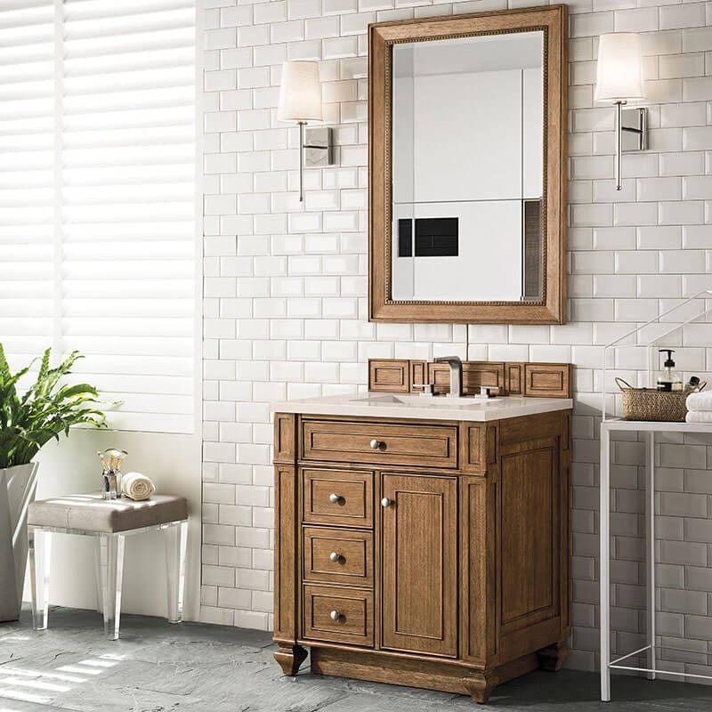 Saddle Brownbristol 30" Single Vanity Saddle Brown Corner View