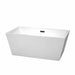 Sara 59" Freestanding Acrylic White Bathtub With Matte Black Trim No Faucet Top Front View