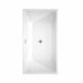 Sara 59 Inch Freestanding Acrylic White Bathtub With Brushed Nickel Trim No Faucet Top View