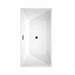 Sara 59 Inch Freestanding Acrylic White Bathtub With Matte Black Trim Top View