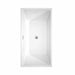 Sara 59 Inch Freestanding Acrylic White Bathtub With Polished Chrome Trim and Brushed Gold Faucet Top View