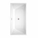 Sara 63 Inch Freestanding Acrylic Bathtub With Brushed Nickel Trim Top View