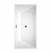 Sara 63 Inch Freestanding Acrylic White Bathtub With Matte Black Trim No Faucet Top View