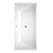 Sara 67 Inch Freestanding Acrylic White Bathtub With Brushed Nickel Trim Top View