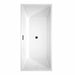 Sara 67 Inch Freestanding Acrylic White Bathtub With Matte Black Trim No Faucet Top View