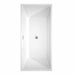 Sara 67 Inch Freestanding Acrylic White Bathtub With Polished Chrome Trim No Faucet Top View