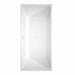 Sara 67 Inch Freestanding Acrylic White Bathtub With Shiny White Trim No Faucet Top View