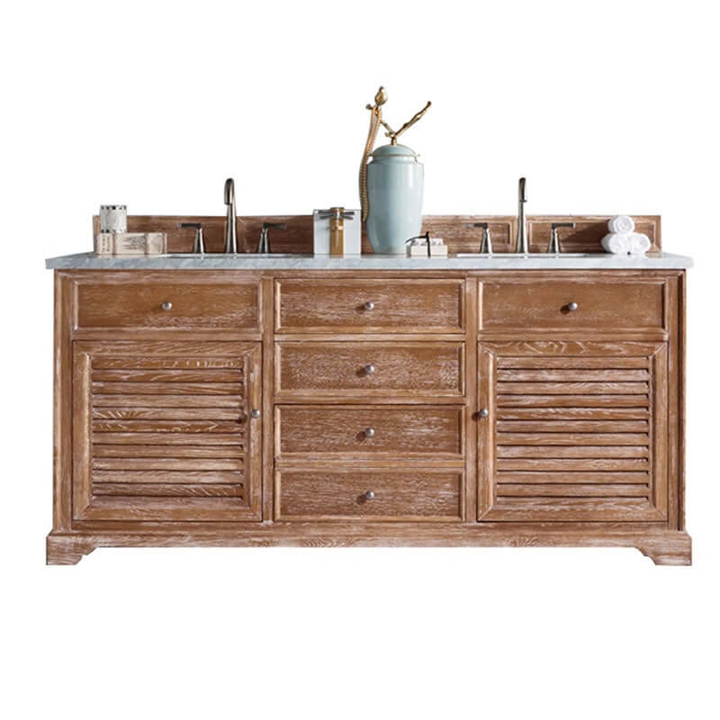 Savannah 72" Double Vanity Driftwood Front View