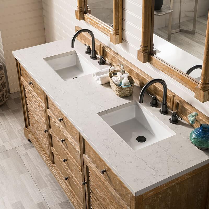 Savannah 72 Inch Single Vanity Driftwood With Eternal Jasmine Pearl Silestone Top