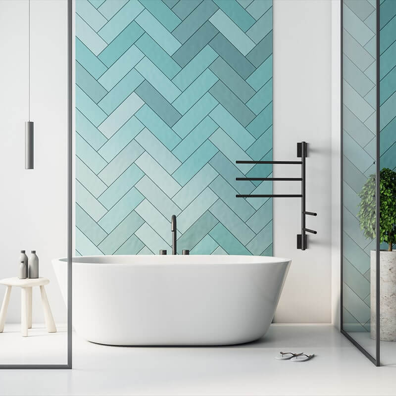 SB5 Swivel Bar in Matte Black Front View Mounted Beside Bathtub