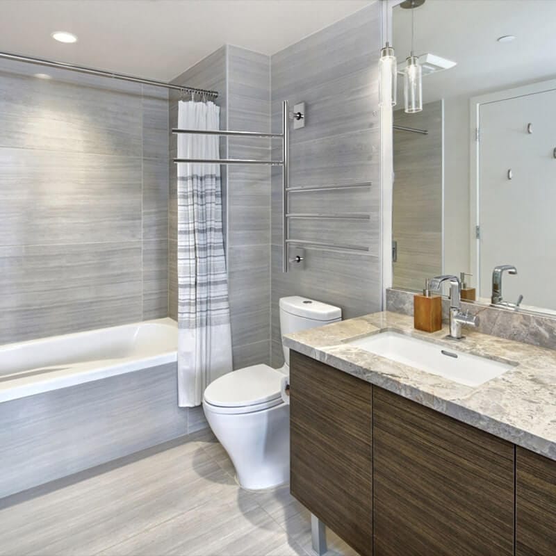 SB5 Swivel Bar in Polished Stainless Mounted Above Toilet