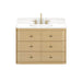 Serena 36 Inch Single Vanity Wall-mounted White Oak in White Engineered Stone