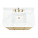 Serena 36 Single Vanity Freestanding White Oak in Calacatta Quartz