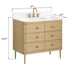 Serena 36 Single Vanity Freestanding White Oak in White Engineered Stone Dimension