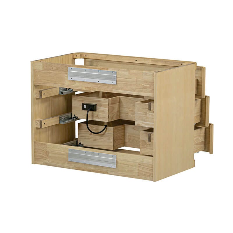 Serena 36 Single Vanity Wall-mounted White Oak Cabinet Only Back View
