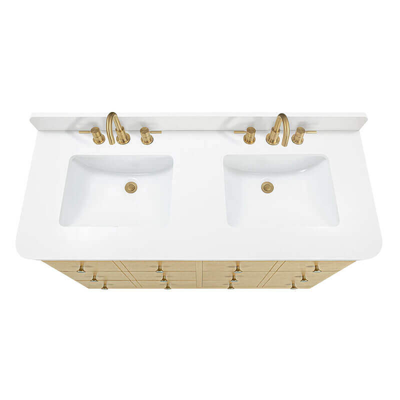 Serena 48 Single Vanity White Oak Freestanding in Cala White Engineered Stone