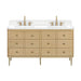 Serena 60 Inch Double Vanity Freestanding White Oak in Cala White Engineered Stone Front View