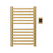 Sirio s2132.2 12 Bar Hardwired Towel Warmer Satin Brass Front View