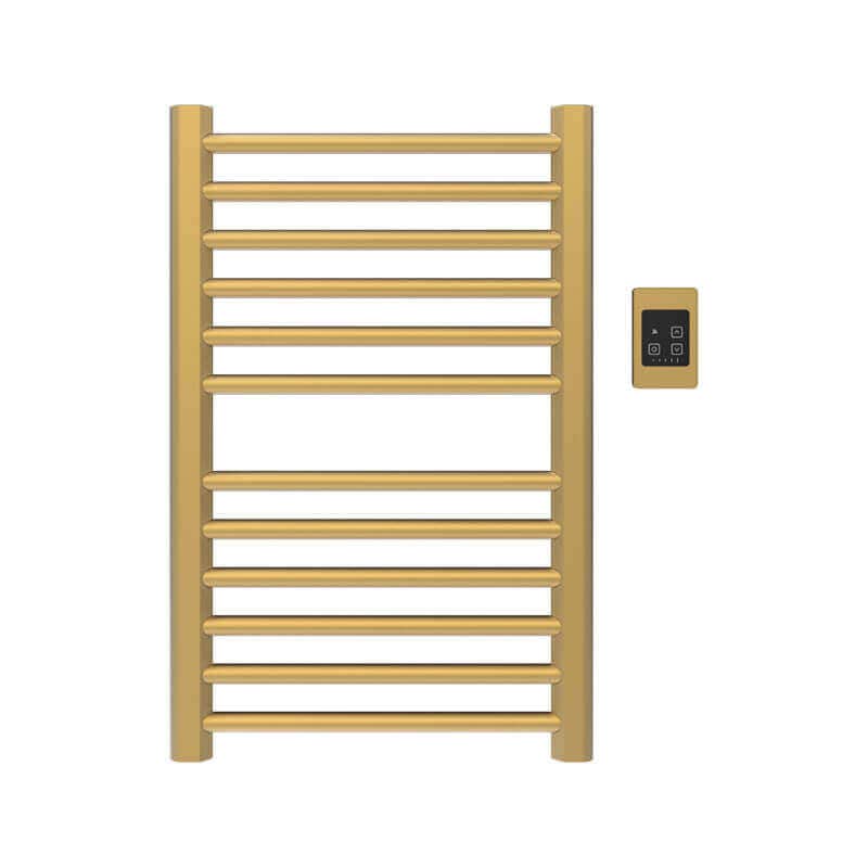 Sirio s2132.2 12 Bar Hardwired Towel Warmer Satin Brass Front View