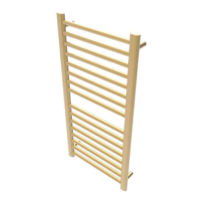 Sirio s2142.2 16 Bar Hardwired Towel Warmer Satin Brass Side View